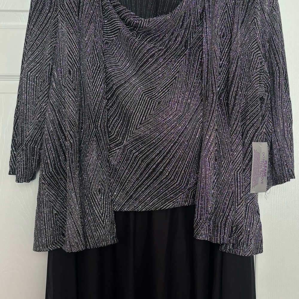 Catherines Black Dress with Silver Sparkle Jacket